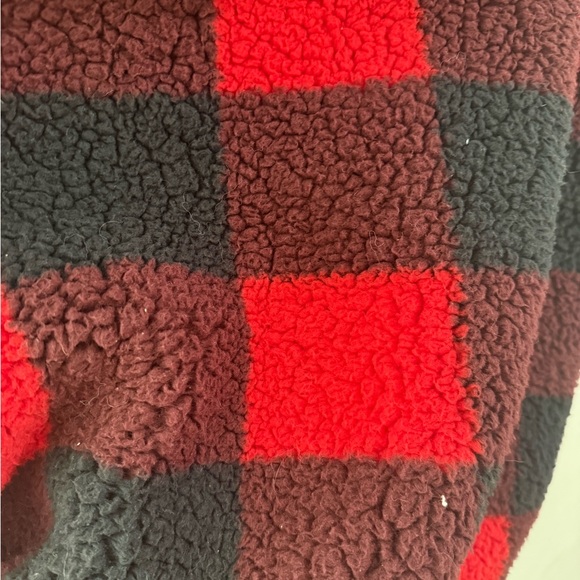 Love Tree Reversible Sherpa Hoodie Jacket Plaid/Beige Cozy Zip Front Size L - Picture 3 of 6